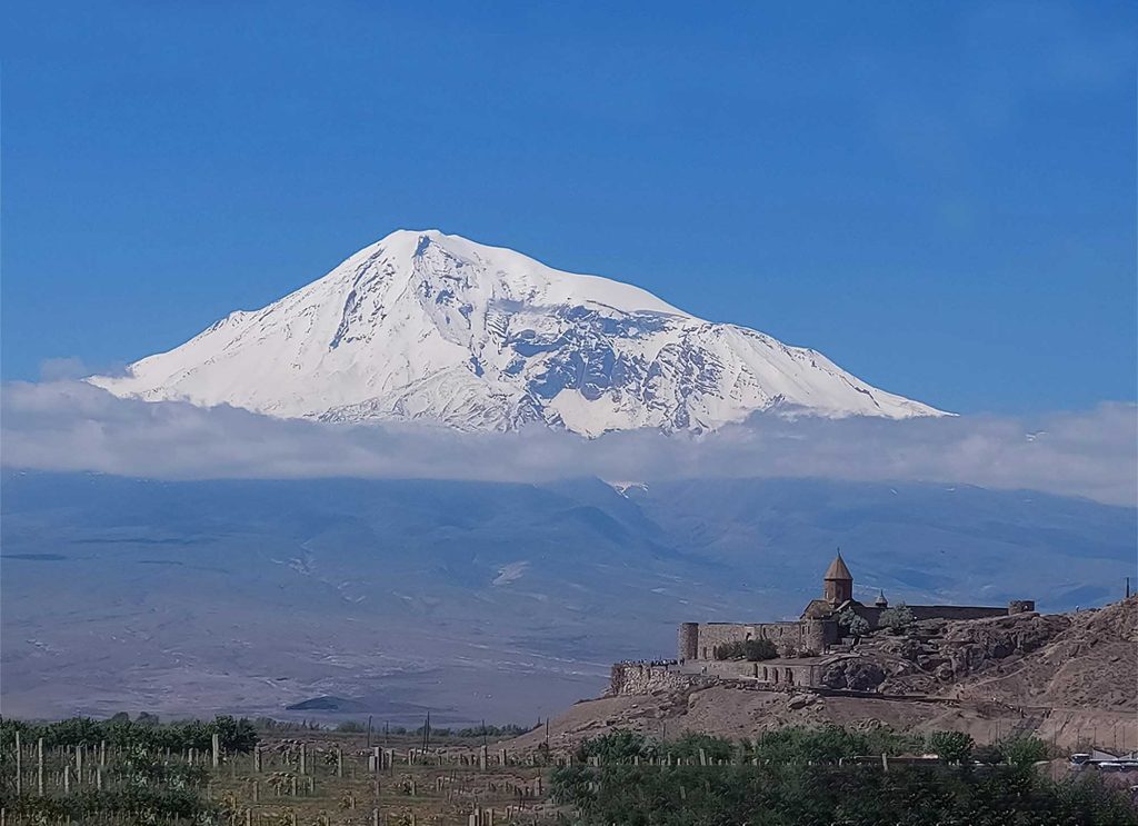 Ararat mountain and Khor Virap in Armenia with Hayk